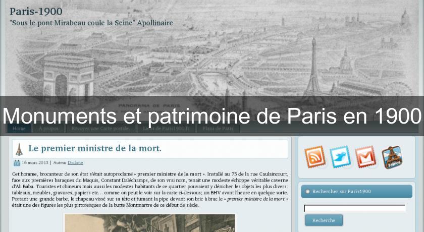 Monuments et patrimoine de Paris en 1900 Monuments et patrimoine de Paris en 1900