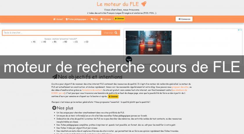 moteur de recherche cours de FLE