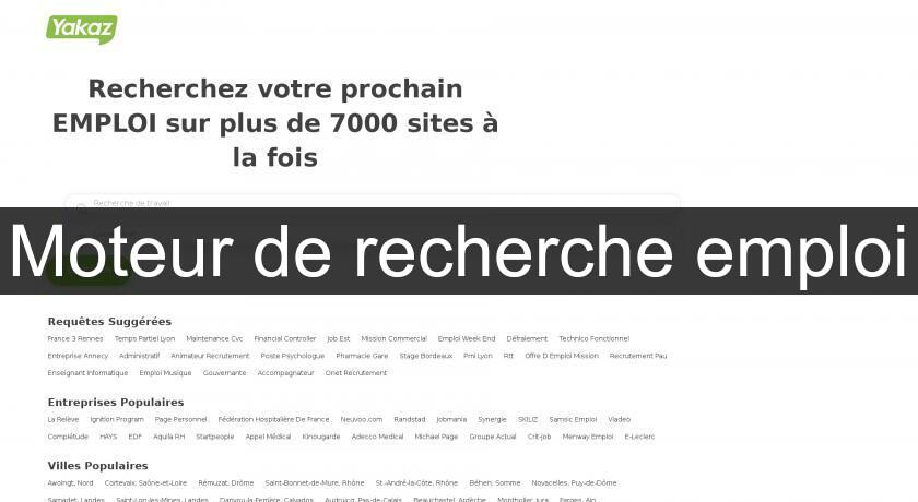Moteur de recherche emploi Moteur de recherche emploi