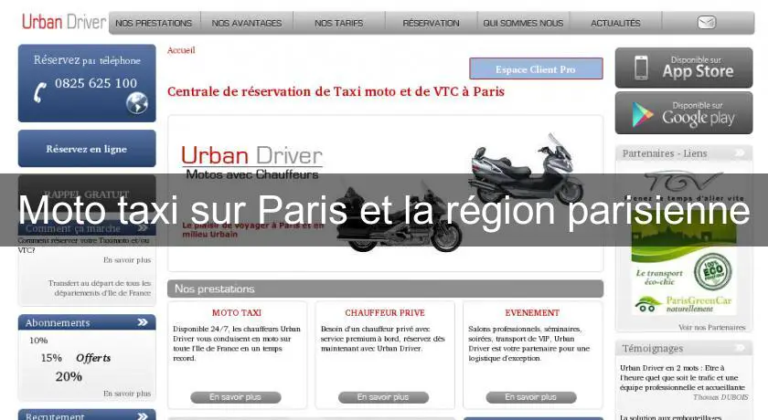 Moto taxi sur Paris et la région parisienne
