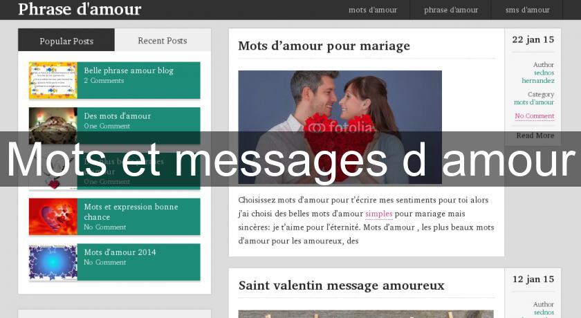 Mots et messages d'amour Mots et messages d'amour