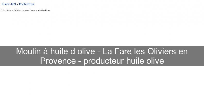 Moulin à huile d'olive - La Fare les Oliviers en Provence - producteur huile olive
