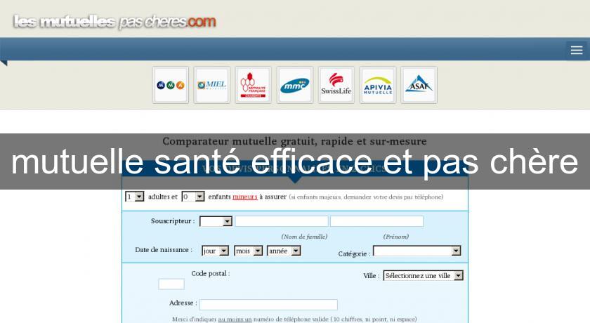 mutuelle santé efficace et pas chère