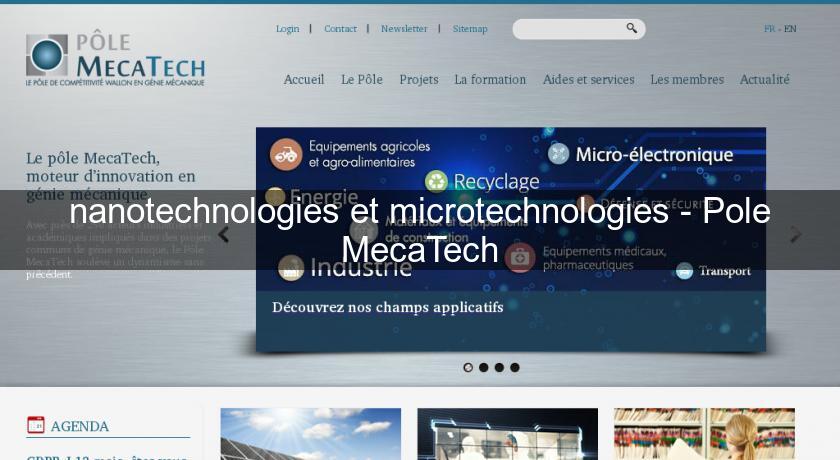 nanotechnologies et microtechnologies - Pole MecaTech nanotechnologies et microtechnologies - Pole MecaTech