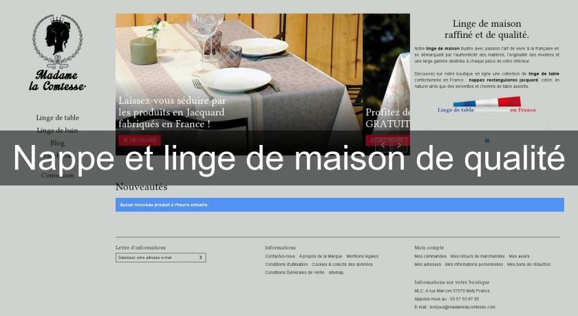 Nappe et linge de maison de qualité Nappe et linge de maison de qualité