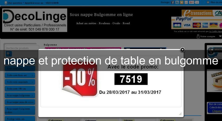 nappe et protection de table en bulgomme