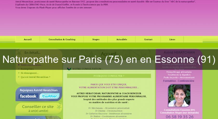 Naturopathe sur Paris (75) en en Essonne (91) Naturopathe sur Paris (75) en en Essonne (91)