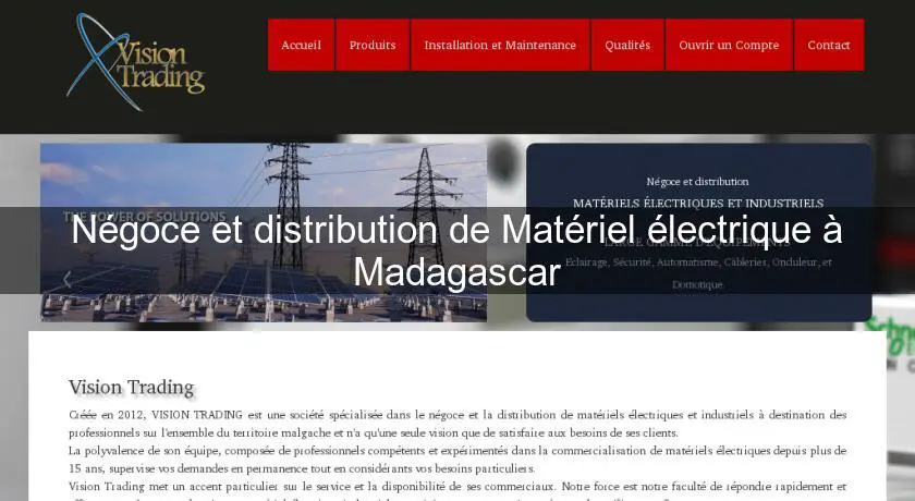Négoce et distribution de Matériel électrique à Madagascar