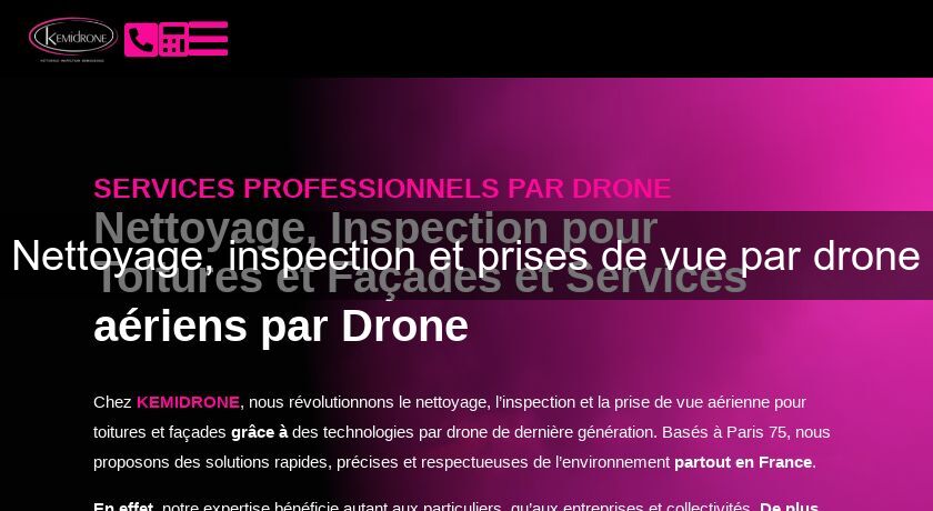 Nettoyage, inspection et prises de vue par drone