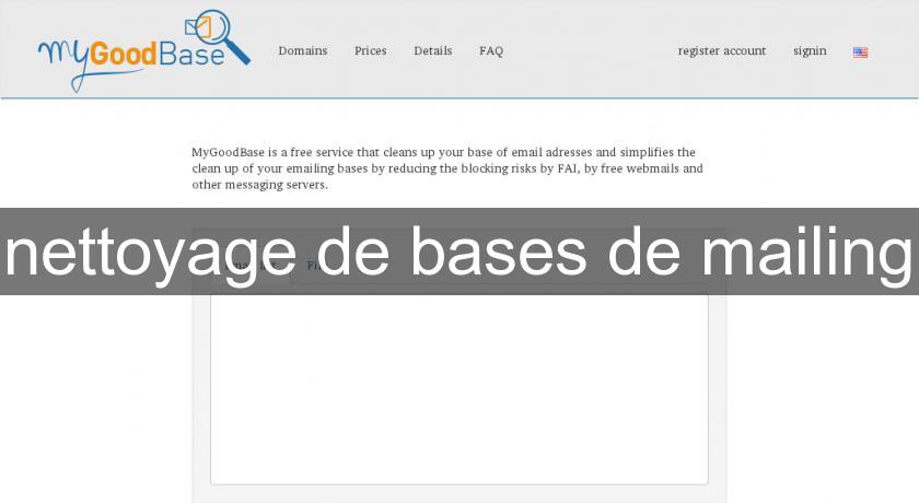 nettoyage de bases de mailing nettoyage de bases de mailing