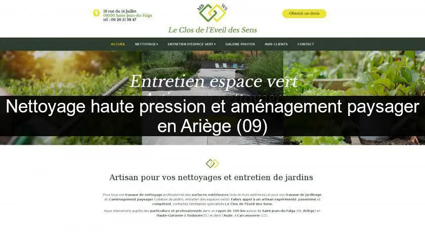 Nettoyage haute pression et aménagement paysager en Ariège (09)