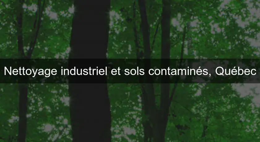 Nettoyage industriel et sols contaminés, Québec