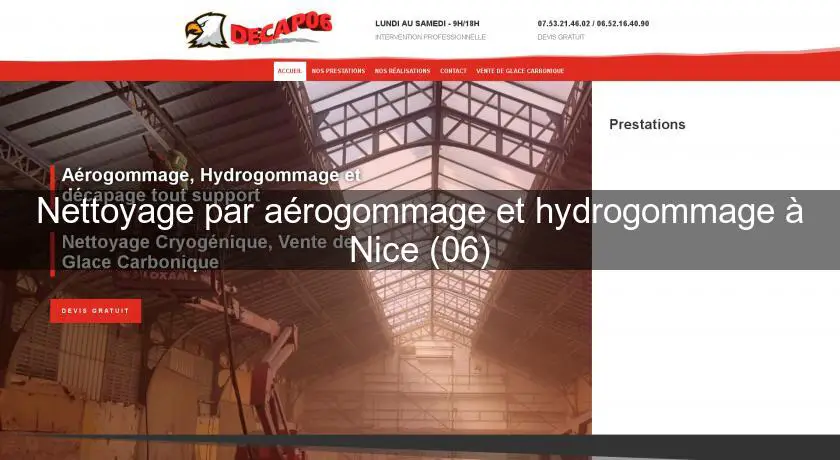 Nettoyage par aérogommage et hydrogommage à Nice (06)