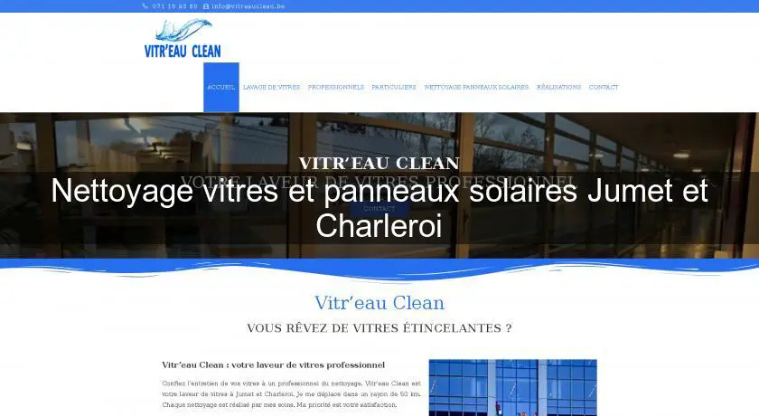 Nettoyage vitres et panneaux solaires Jumet et Charleroi
