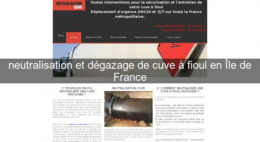 neutralisation et dégazage de cuve à fioul en Île de France