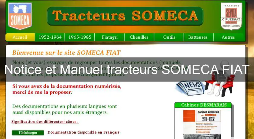 Notice et Manuel tracteurs SOMECA FIAT