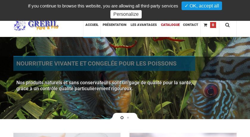 Nourriture vivante et congelée pour poissons