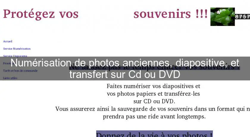 Numérisation de photos anciennes, diapositive, et transfert sur Cd ou DVD