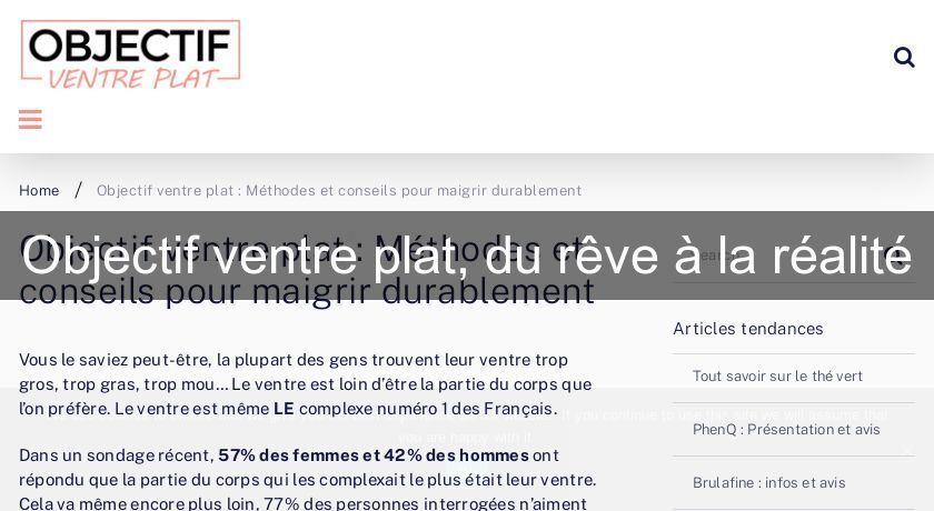 Objectif ventre plat, du rêve à la réalité Objectif ventre plat, du rêve à la réalité