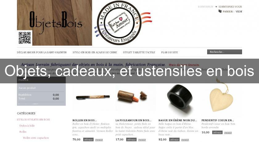 Objets, cadeaux, et ustensiles en bois