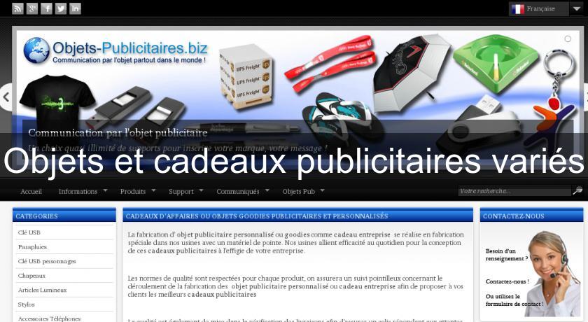 Objets et cadeaux publicitaires variés