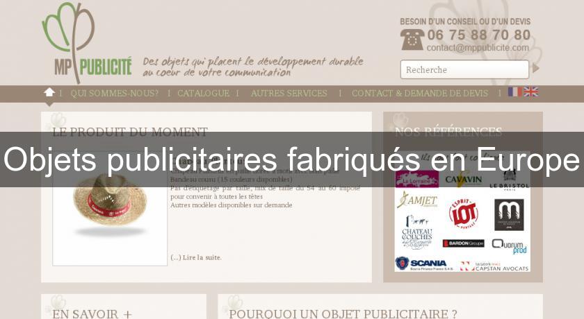 Objets publicitaires fabriqués en Europe Objets publicitaires fabriqués en Europe
