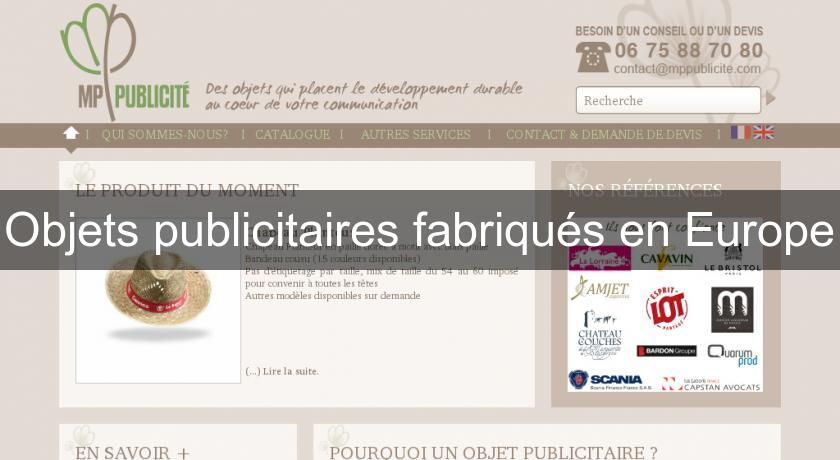 Objets publicitaires fabriqués en Europe