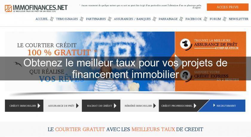 Obtenez le meilleur taux pour vos projets de financement immobilier Obtenez le meilleur taux pour vos projets de financement immobilier