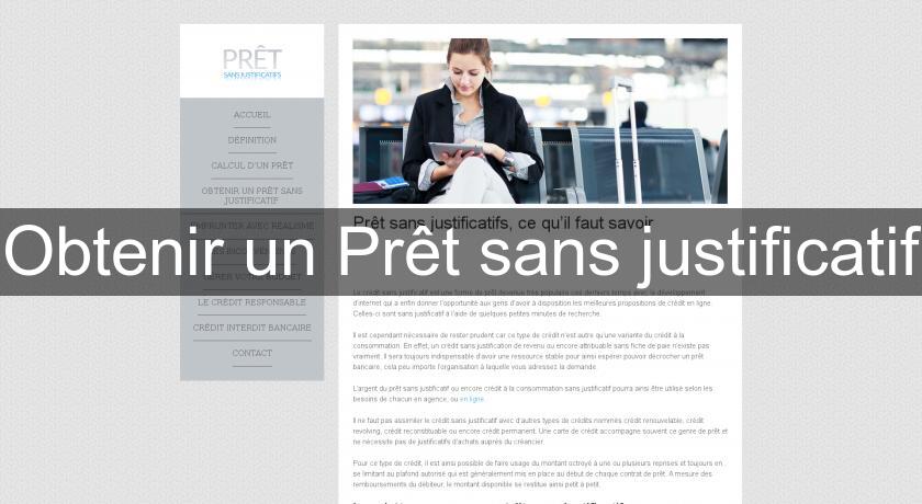 Obtenir un Prêt sans justificatif Obtenir un Prêt sans justificatif