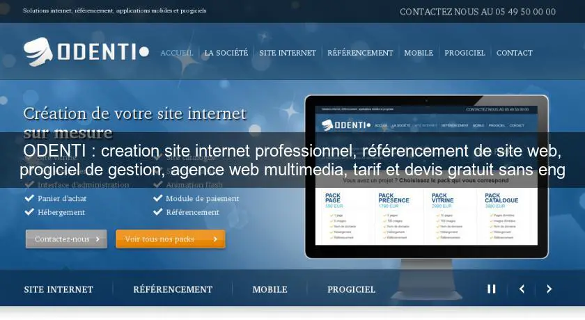 ODENTI : creation site internet professionnel, référencement de site web, progiciel de gestion, agence web multimedia, tarif et devis gratuit sans eng