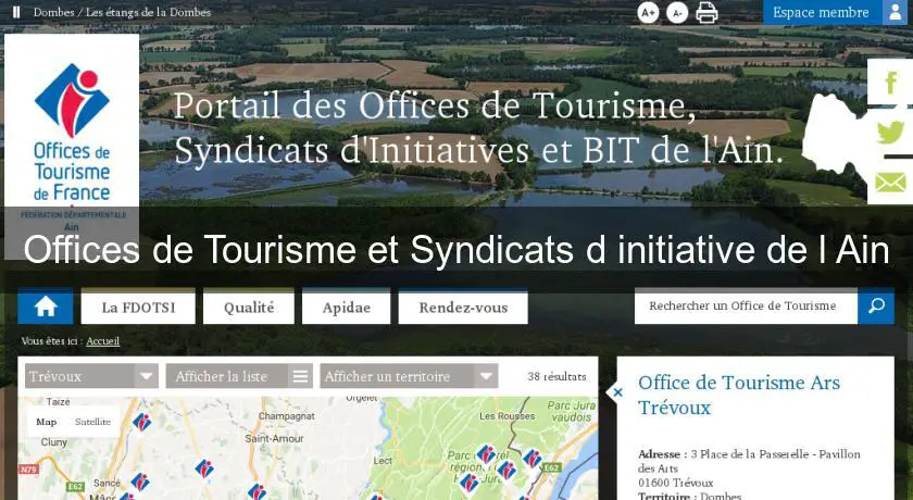 Offices de Tourisme et Syndicats d'initiative de l'Ain