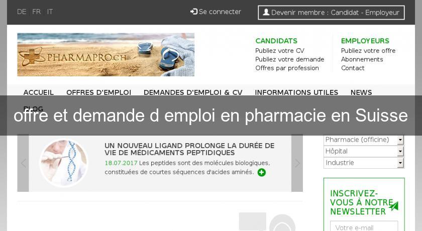 offre et demande d'emploi en pharmacie en Suisse offre et demande d'emploi en pharmacie en Suisse