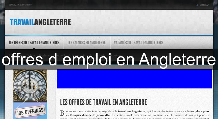 offres d'emploi en Angleterre offres d'emploi en Angleterre