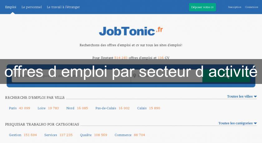 offres d'emploi par secteur d'activité offres d'emploi par secteur d'activité