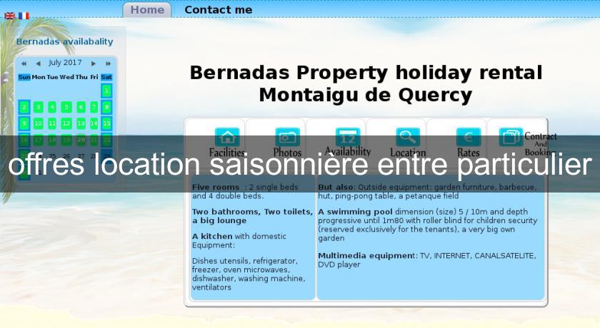 offres location saisonnière entre particulier offres location saisonnière entre particulier