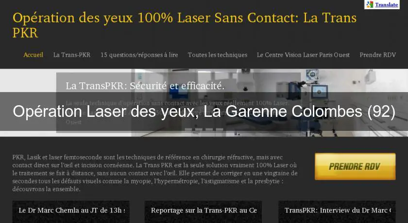 Opération Laser des yeux, La Garenne Colombes (92)
