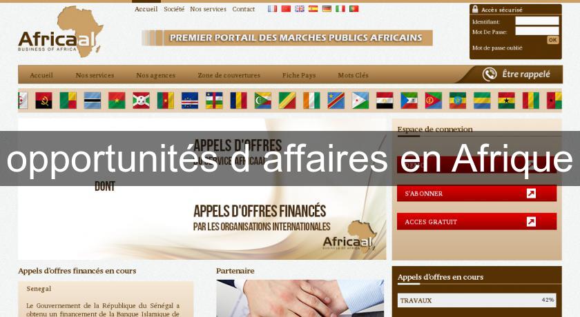 opportunités d'affaires en Afrique