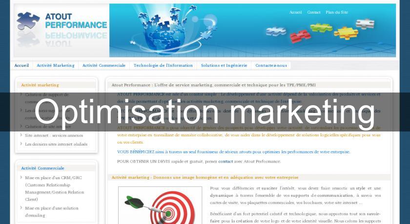 Optimisation marketing Optimisation marketing