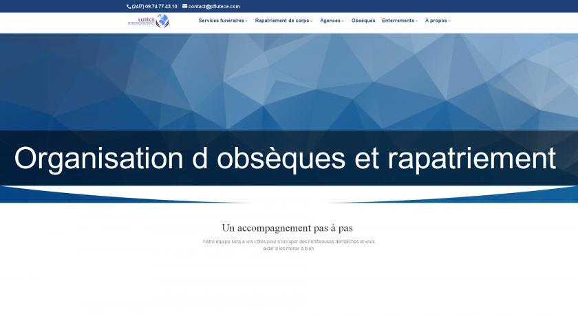 Organisation d'obsèques et rapatriement 