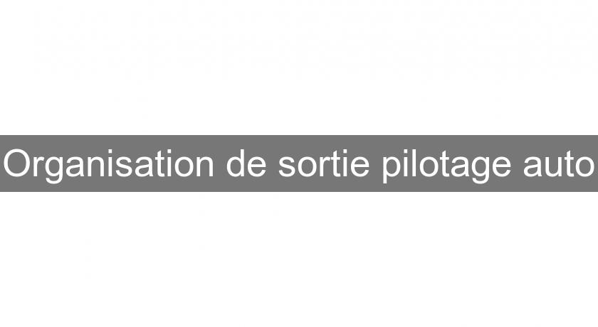Organisation de sortie pilotage auto Organisation de sortie pilotage auto