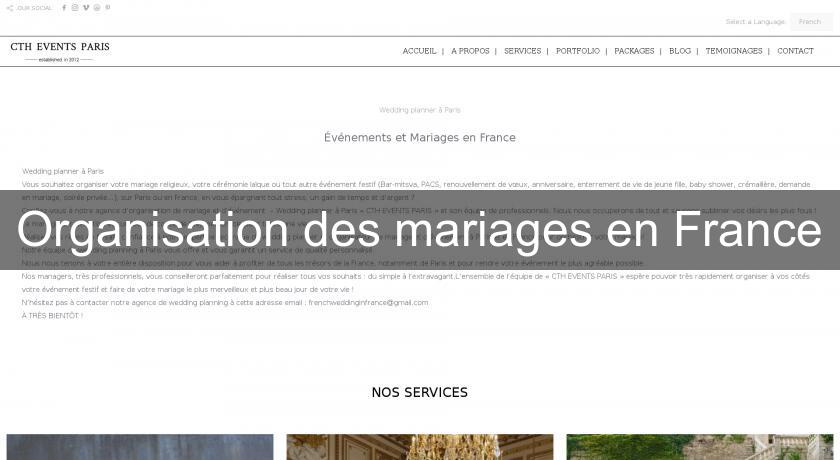 Organisation des mariages en France