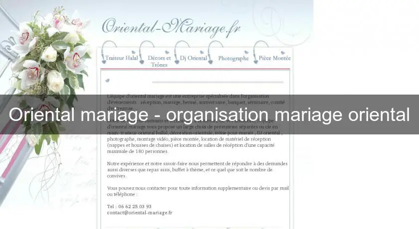 Oriental mariage - organisation mariage oriental