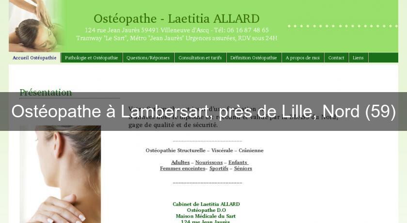 Ostéopathe à Lambersart, près de Lille, Nord (59) Ostéopathe à Lambersart, près de Lille, Nord (59)