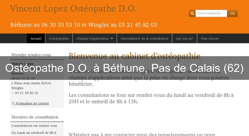 Ostéopathe D.O. à Béthune, Pas de Calais (62) Ostéopathe D.O. à Béthune, Pas de Calais (62)