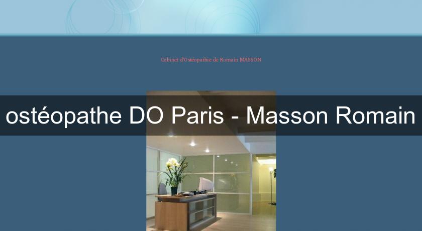 ostéopathe DO Paris - Masson Romain ostéopathe DO Paris - Masson Romain