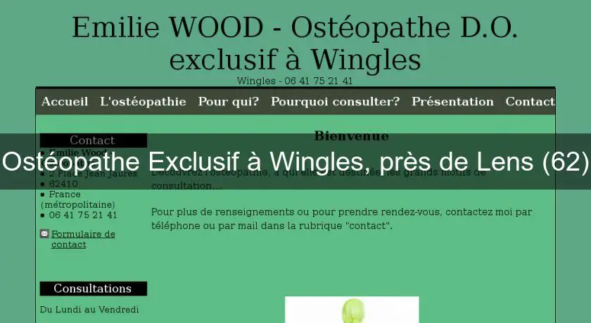 Ostéopathe Exclusif à Wingles, près de Lens (62)