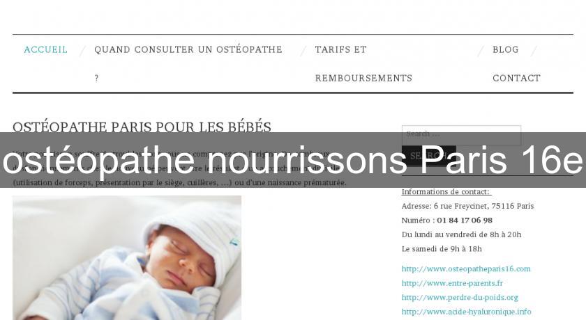 ostéopathe nourrissons Paris 16e ostéopathe nourrissons Paris 16e