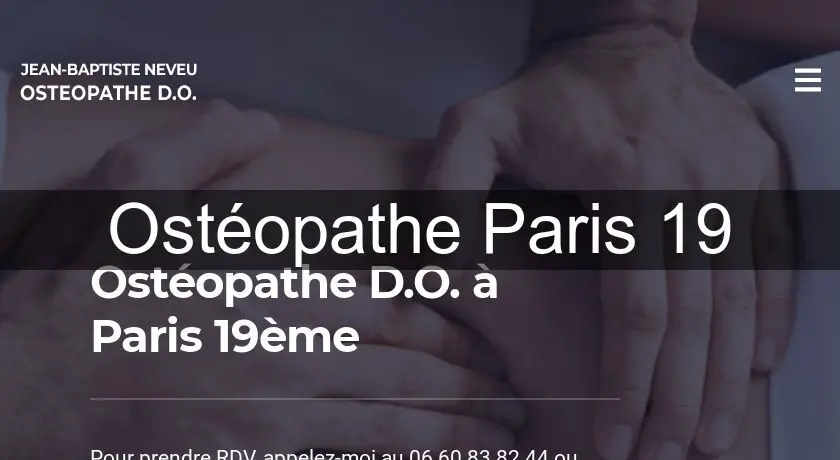 Ostéopathe Paris 19