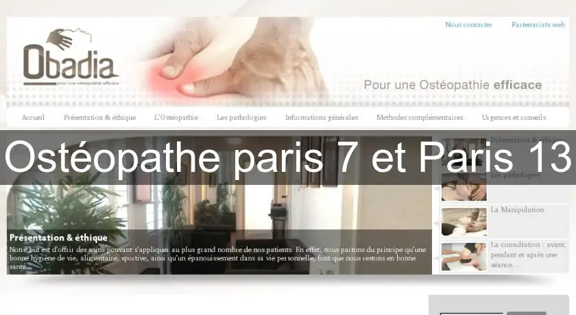 Ostéopathe paris 7 et Paris 13