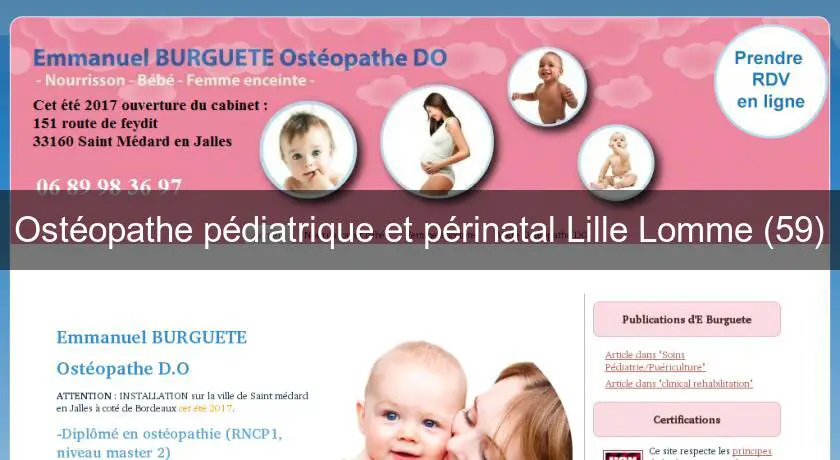 Ostéopathe pédiatrique et périnatal Lille Lomme (59)